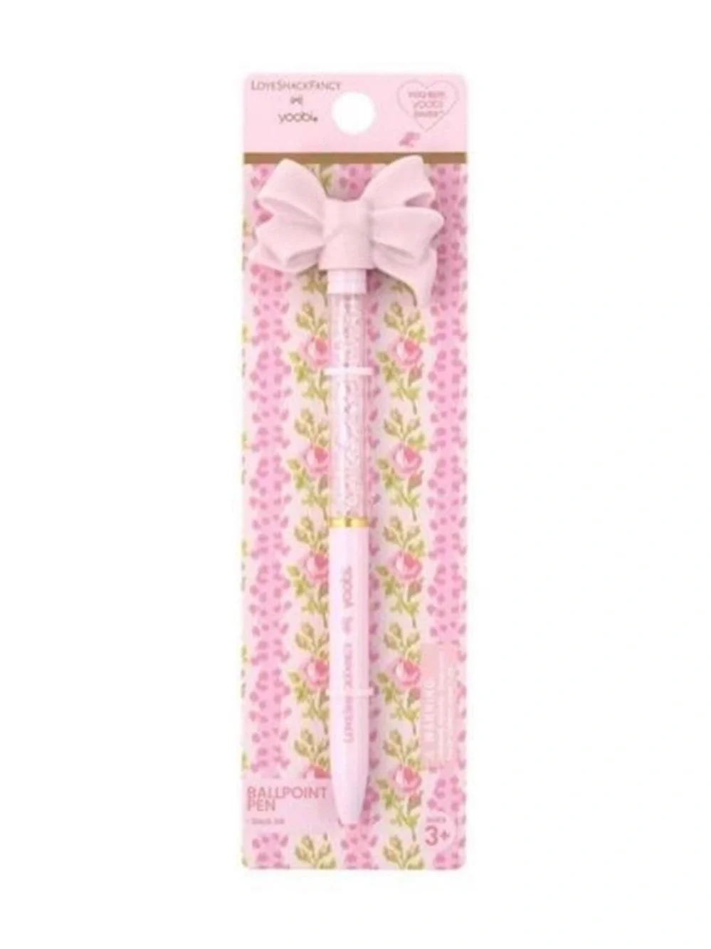 Loveshackfancy - Yoobi Blooming Heirloom Bow Ballpoint Pen Strawberry Macaroon
